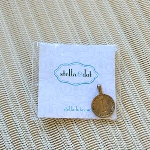 NEW Stella & Dot L Signature Monogram Gold Plated Sterling Silver Charm GIFT